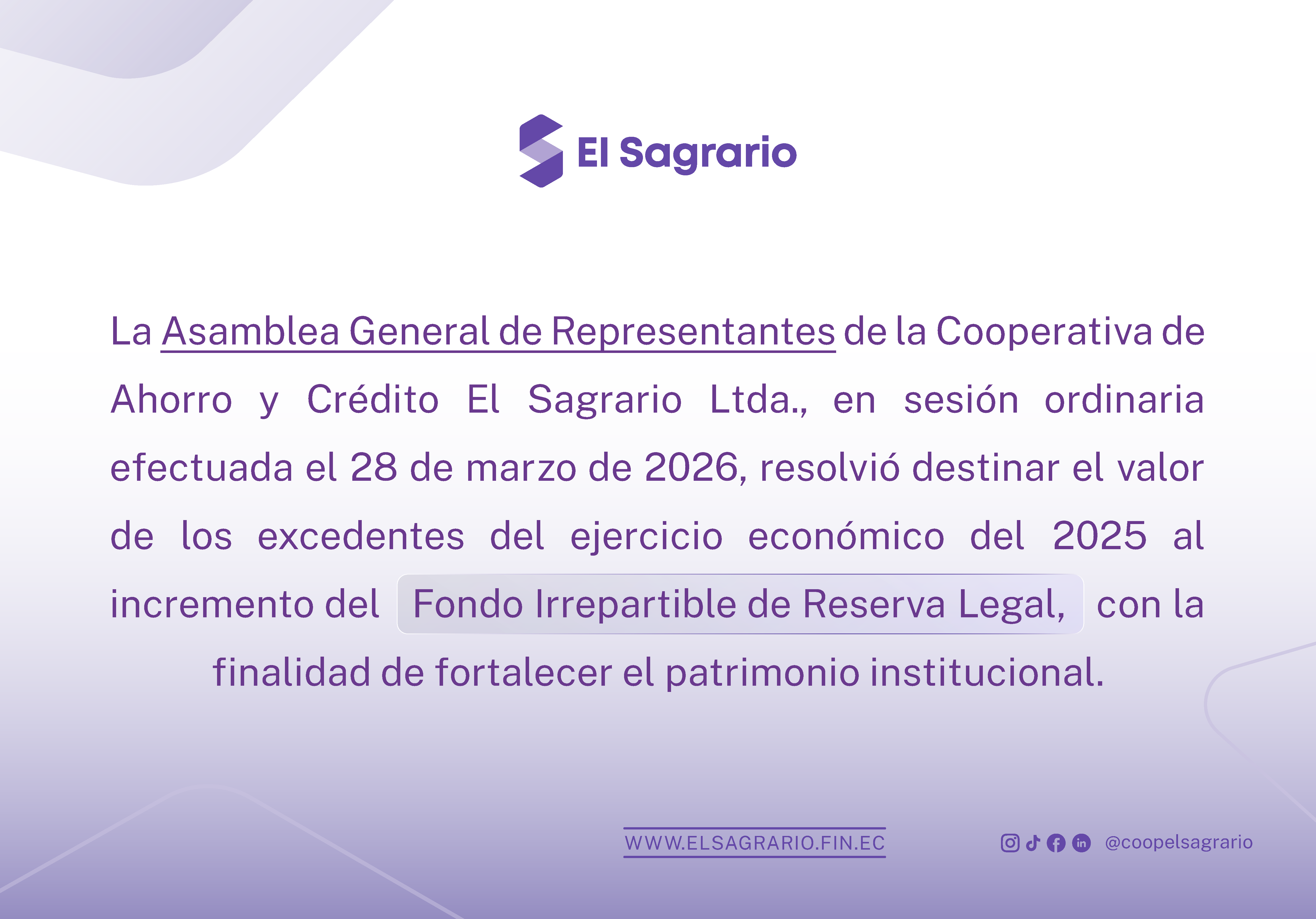 Distribución excedentes 2026